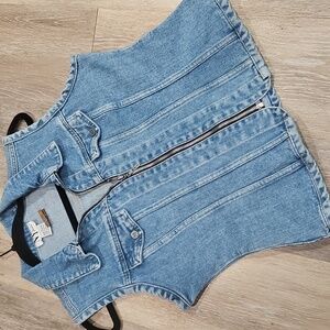 Vintage Cotton Denim Vest